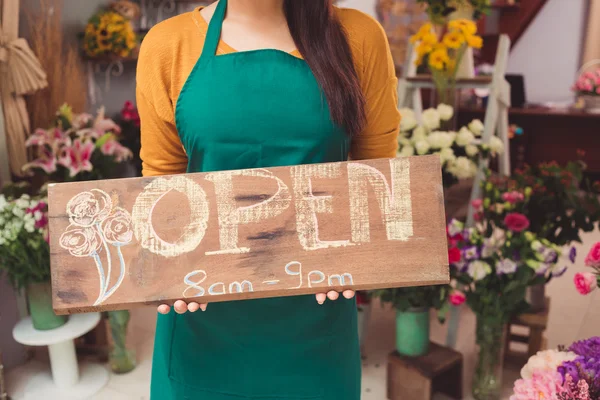 Flower shop is open — Stock Photo, Image