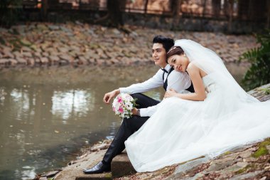 Düğün gününde çift