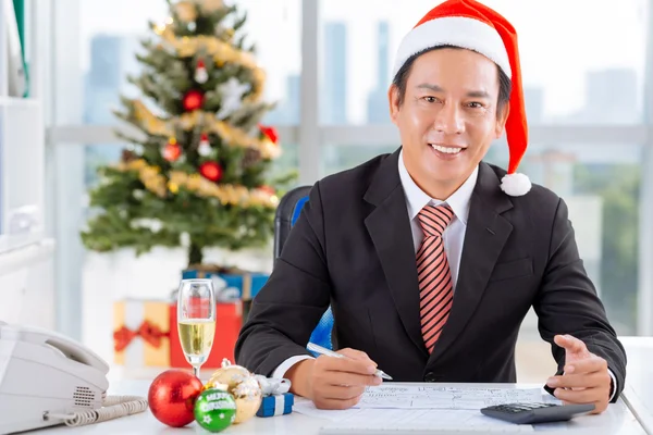 Working on Christmas day — Stock Photo, Image