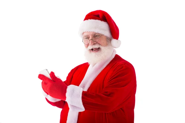 Texting Santa Claus — Stock Photo, Image