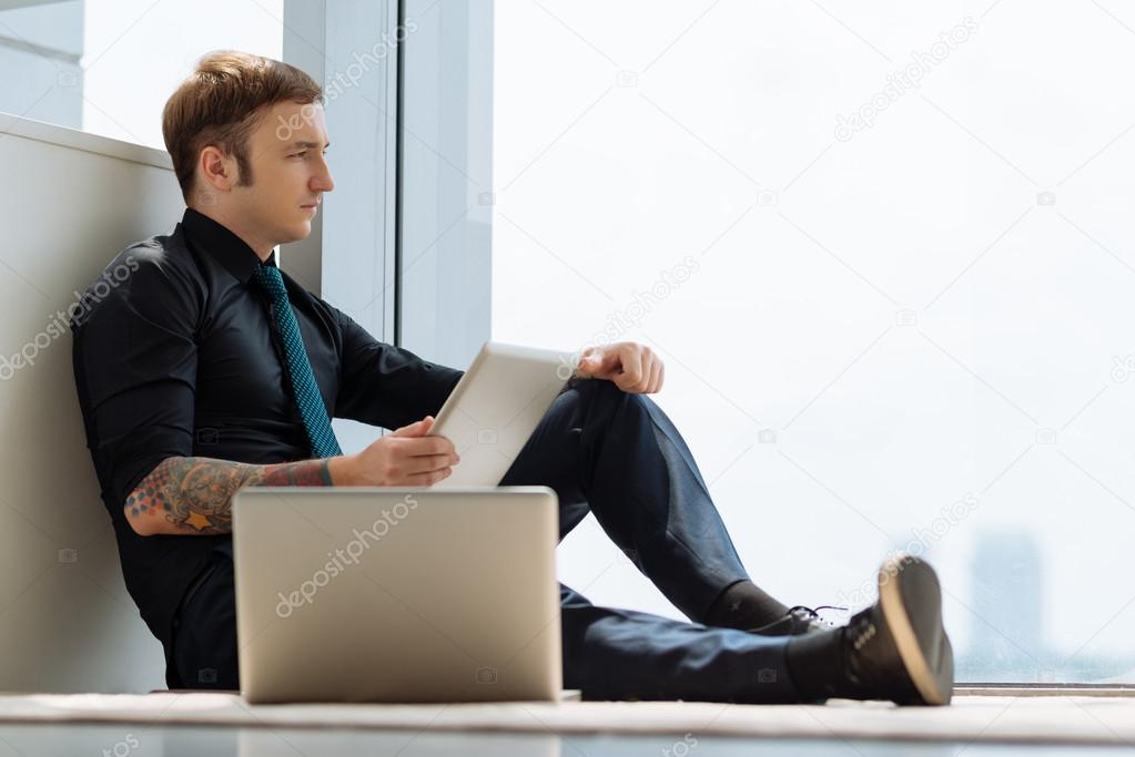 Pensive young man