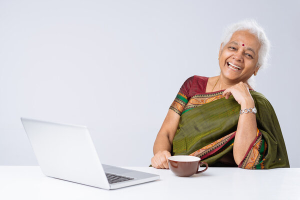 Indian woman with laptop