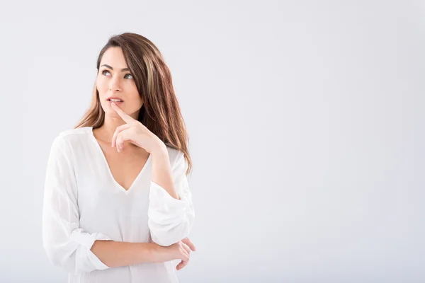 Pensive brunette — Stock Photo, Image