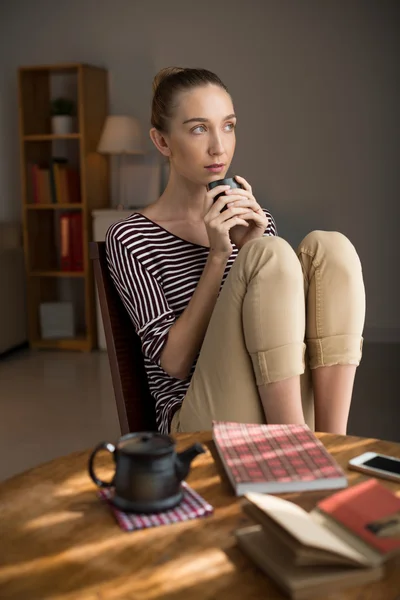 Enjoying cup of tea — Stock Photo, Image