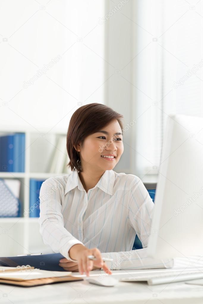 Office worker working on computer