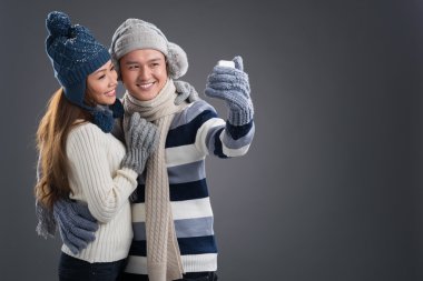 Bir selfie almak Vietnamca Çift