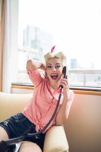 Lovely pin-up woman — Stock Photo, Image