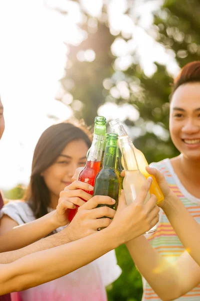 Amigos brindando en la fiesta — Foto de Stock