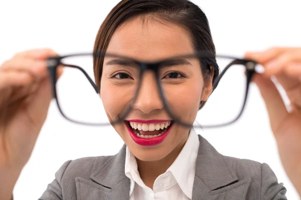 Femme d'affaires avec lunettes — Photo