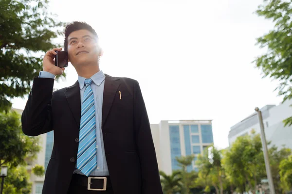 Uomo d'affari che parla al telefono — Foto Stock