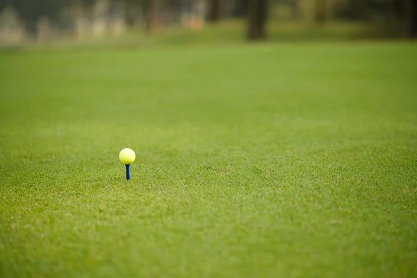 Pelota de golf en una camiseta — Foto de Stock