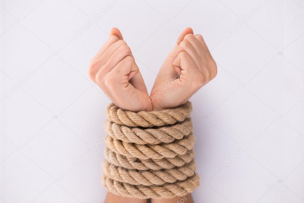 Tied female hands