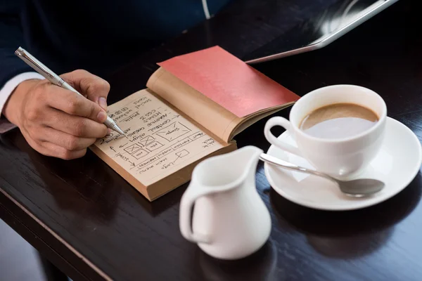 Man writing  for his blog — Stock Photo, Image