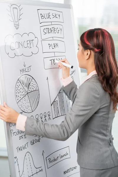 Manager tekening businessplan — Stockfoto