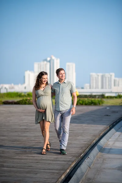 Happy expecting couple — Stock Photo, Image