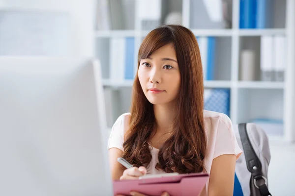 Pensive business lady — Stock Photo, Image