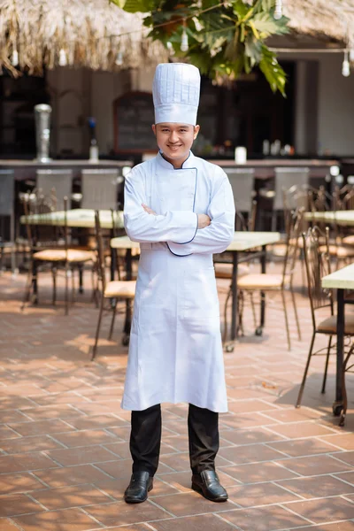 Ο επικεφαλής σεφ του εστιατορίου εξωτερική — Φωτογραφία Αρχείου