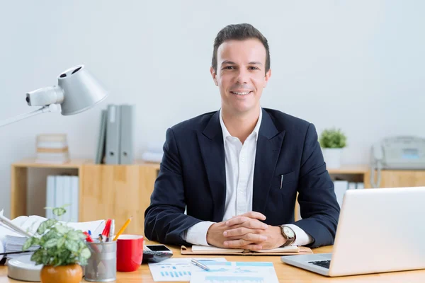 Uśmiechający się elegancki biznesmen — Zdjęcie stockowe