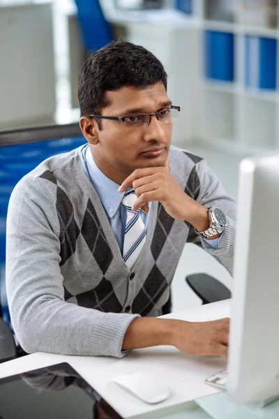 Pensive white-collar worker — Stock Photo, Image