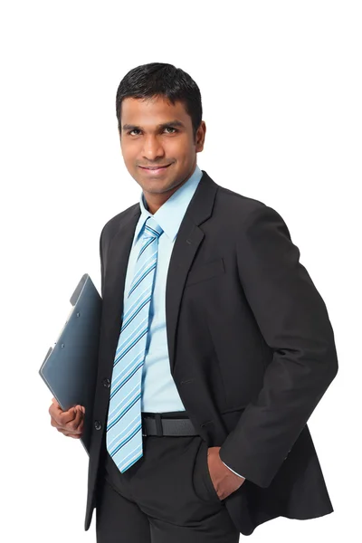 Elegant businessman holding folder — Stock Photo, Image