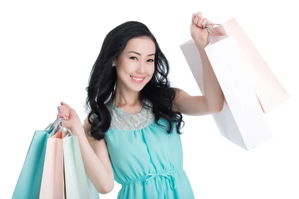 Chica con bolsas de compras — Foto de Stock