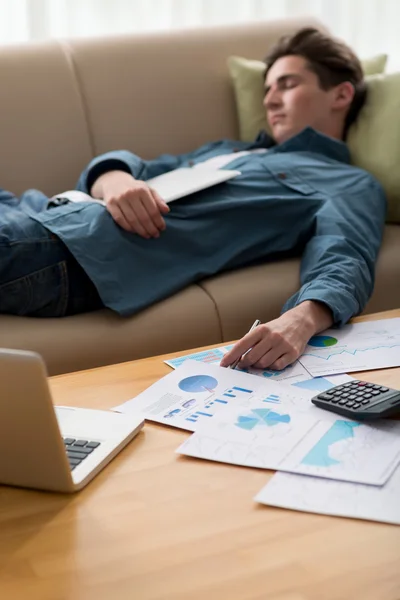 Young man fell asleep — Stock Photo, Image