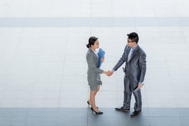 Vietnamca meslektaşları tokalaşırken