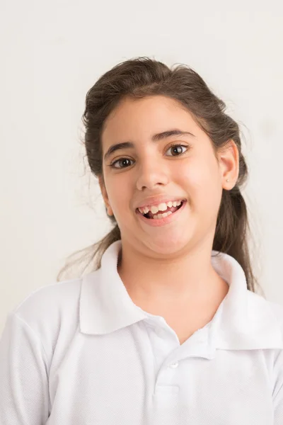 Cheerful Hispanic schoolgirl — Stock Photo, Image