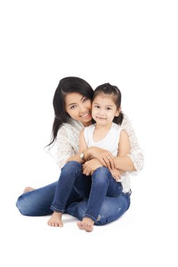 Asyalı anne ve kızı