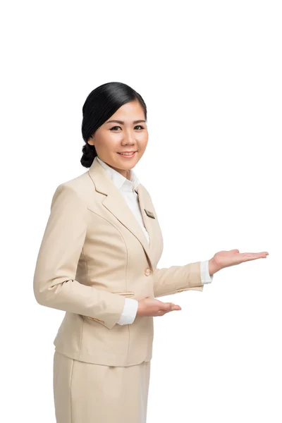 Mujer de negocios demostrando nuevo proyecto —  Fotos de Stock