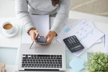 Smartphone kullanarak Mali İşler Müdürü