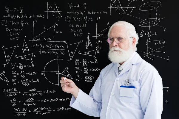 Senior professor reading lecture — Stock Photo, Image