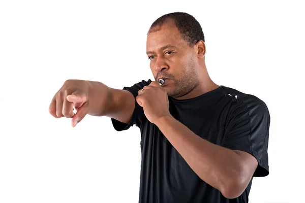 Referee announcing foul play — Stock Photo, Image