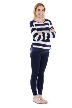 Katlanmış silah ile mutlu kız