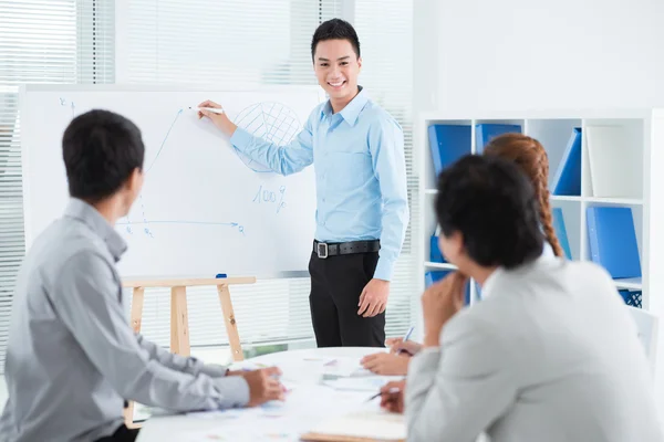 Businessman conducting presentation — Stock Photo, Image