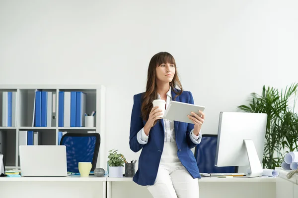 Pensive business lady — Stock Photo, Image