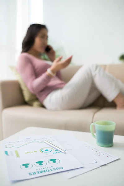 Woman Working at home — Stock Photo, Image