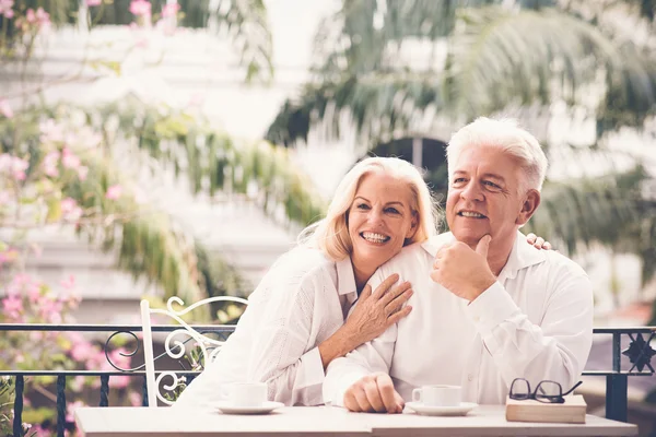 Par njuter morgon — Stockfoto