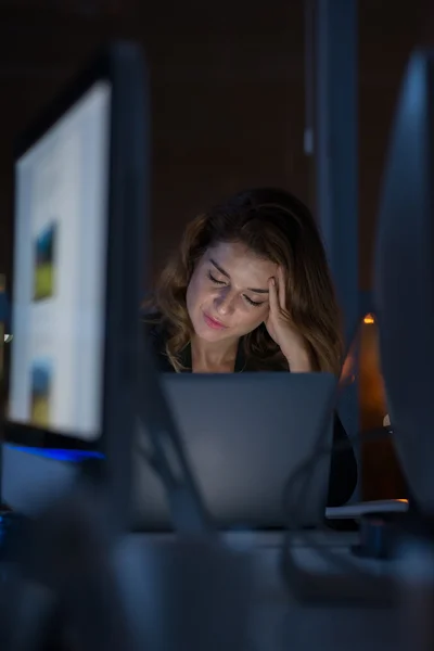 Exhausted business woman — Stock Photo, Image