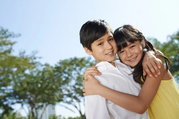Cheerful brother and sister — Stock Photo, Image