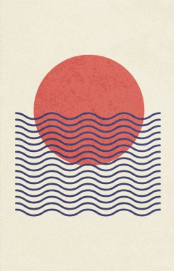 Modern soyut yaratıcı minimalist el yapımı kompozisyon duvar dekorasyonu için idealdir, kartpostal ya da broşür tasarımı, vektör ilüstrasyonu