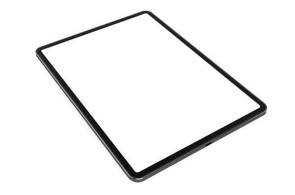 Tela Vazia Tablet Computador Renderização Fundo Branco — Fotografia de Stock