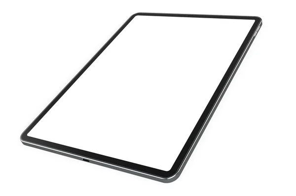 Schermo Vuoto Computer Tablet Rendering Sfondo Bianco — Foto Stock