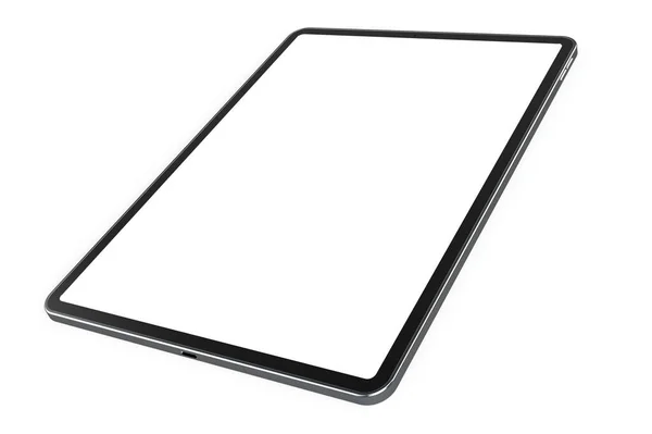 Schermo Vuoto Computer Tablet Rendering Sfondo Bianco Foto Stock