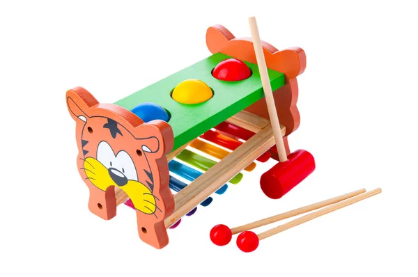 Träbarn Leksak Hand Klicka Knockers Piano Händer Hammer Tidig Montessori — Stockfoto