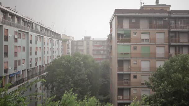 Tormenta Ciudad Durante Verano — Vídeos de Stock