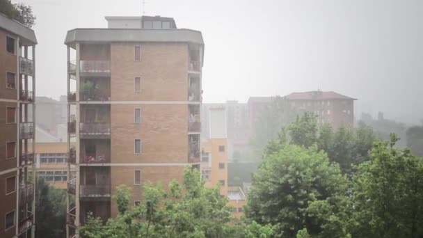 Tormenta Ciudad Durante Verano — Vídeos de Stock