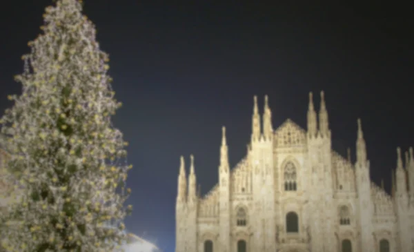Cathedral of Duomo and Christmas Tree — Stock Photo, Image
