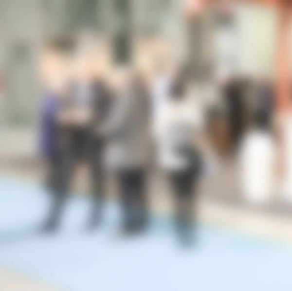 Trade show background with an intentional blur effect applied.