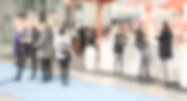 Trade show background with an intentional blur effect applied.